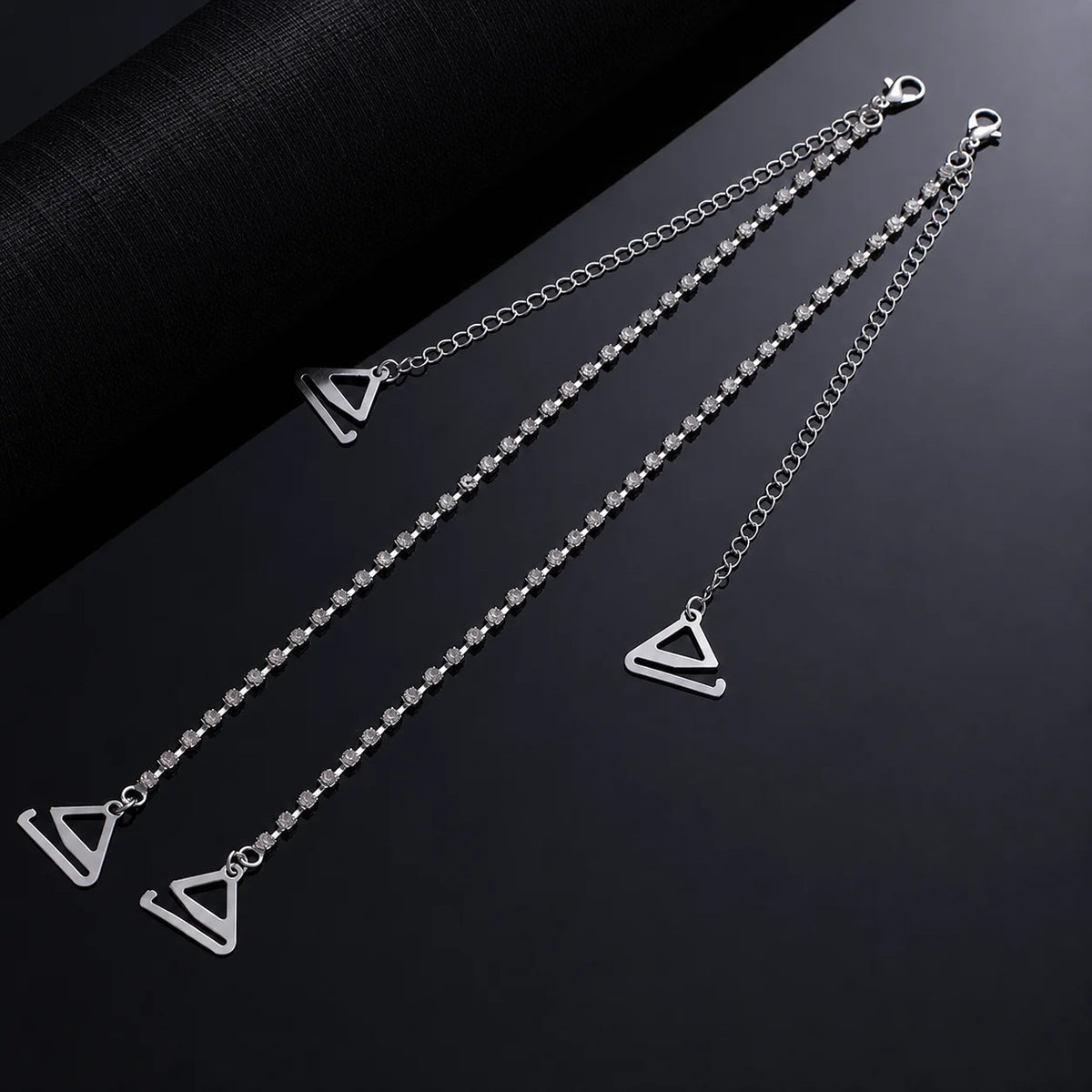 Rhinestone & Pearl Adjustable Decorative Bra Straps for Women Decorative Bra Straps SWANS X467-10 One Size