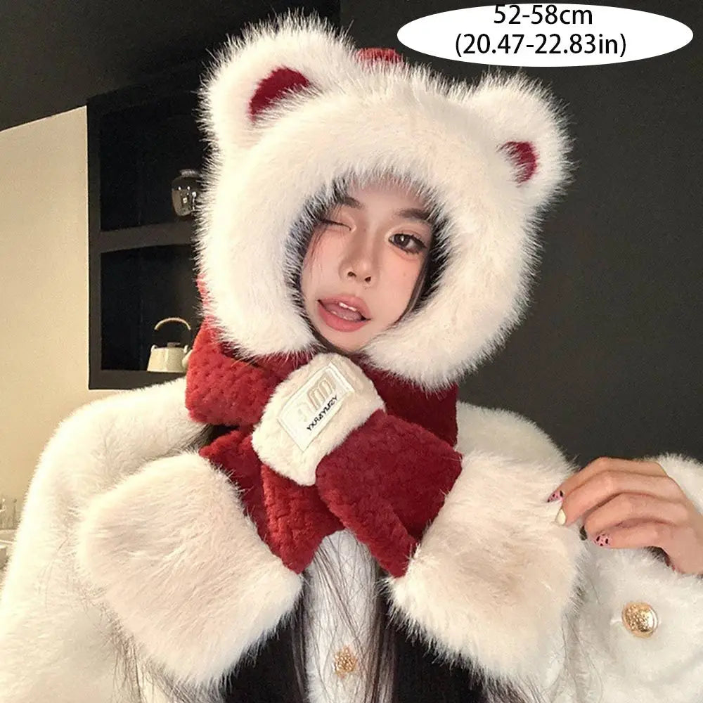 Women's Winter Beanie Hat & Scarf Set – Windproof Warm Cap Winter Beanie Hat Set SWANS