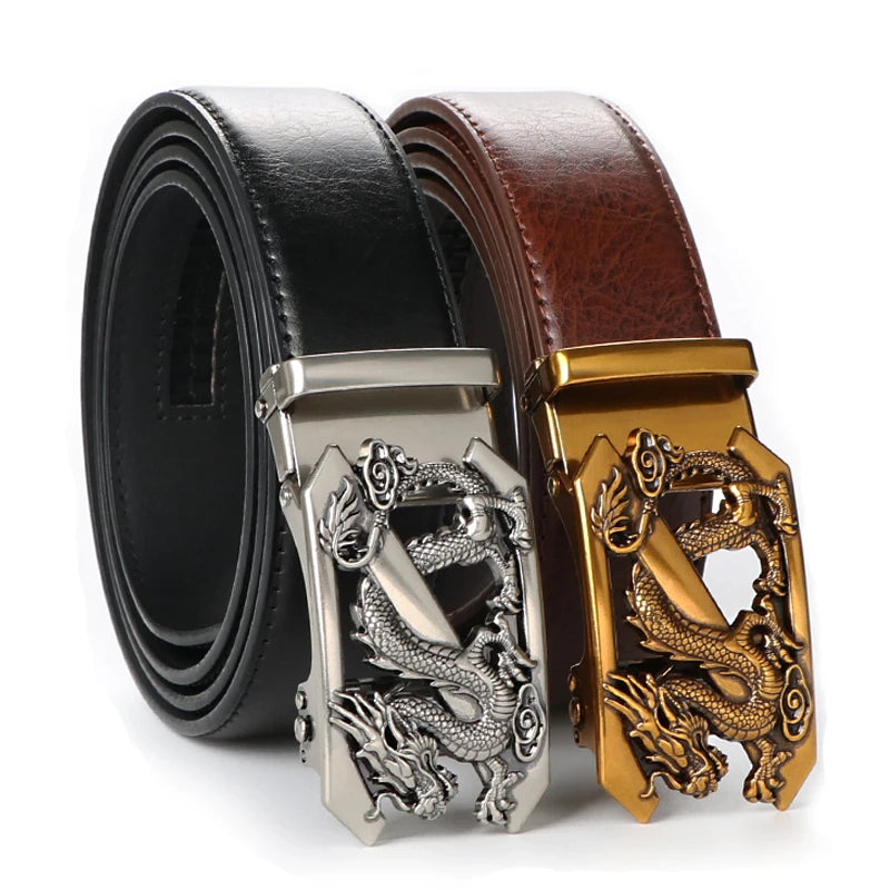 Men's Split Leather Ratchet Belt – Adjustable Alloy Buckle Men's Leather Belt SWANS