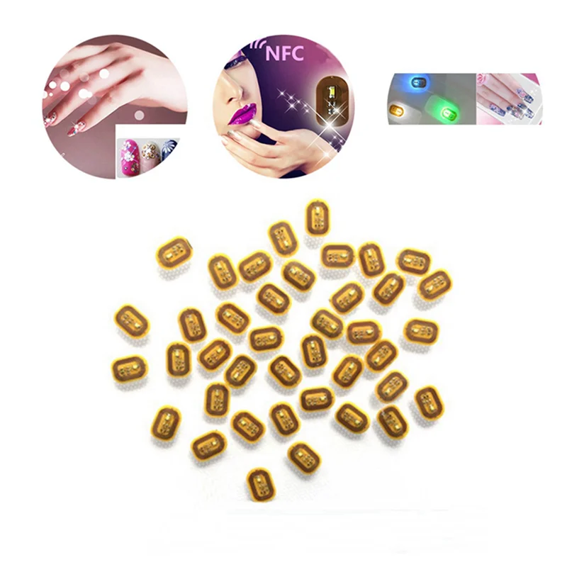 NFC LED Nail Stickers 10-Pack – Luminous Flash Nail Art Red LED Nail Art Sticker SWANS