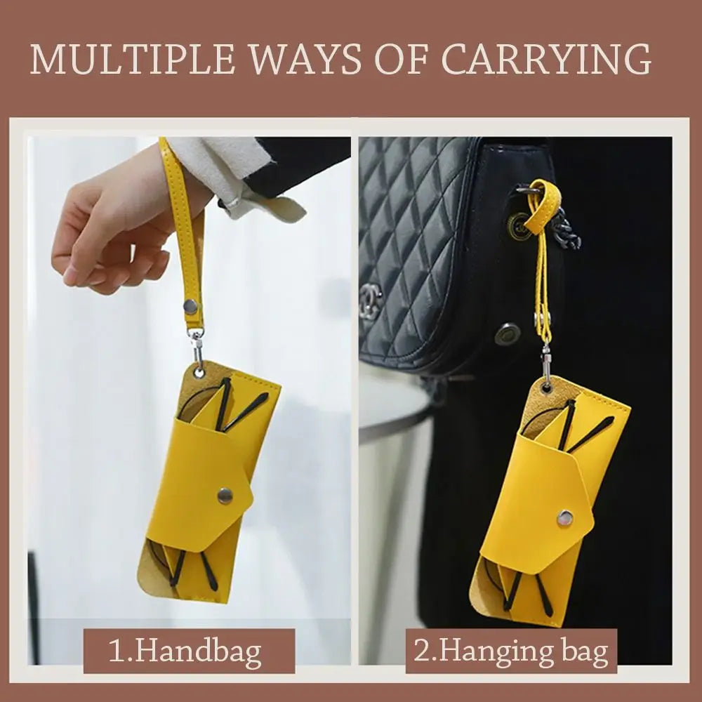 SWANS PU Leather Wrist Hanging Sunglasses Case Travel Bag Eyewear Accessories SWANS