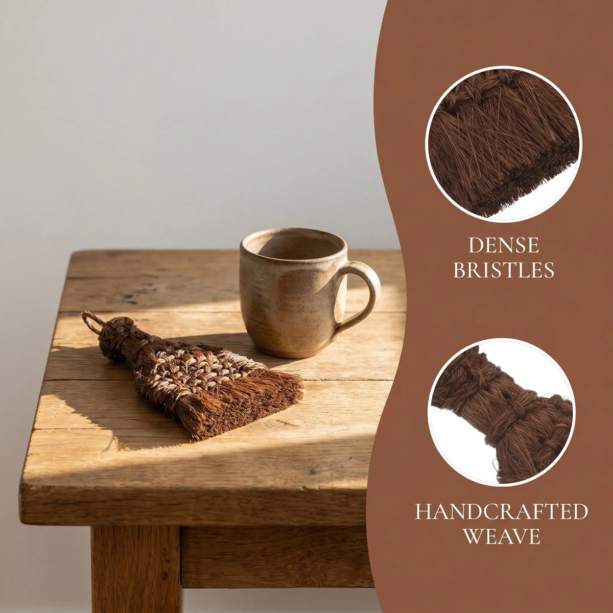 Mini Palm Fiber Handheld Broom – Counter & Stone Mill Brush Handheld Cleaning Brush SWANS