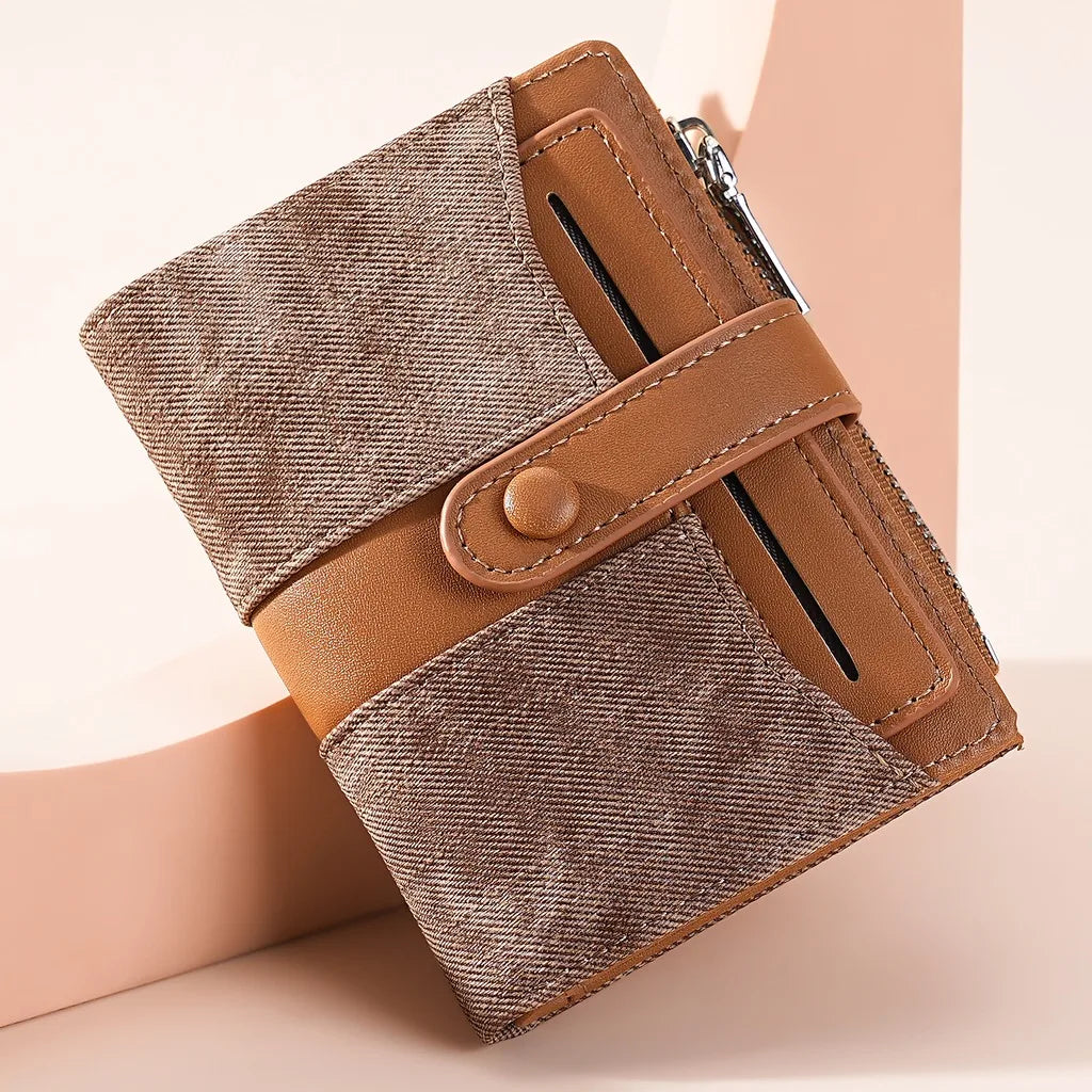 Women's PU Leather Bifold Wallet – Multi-Card Slot & ID Window Bifold Wallet SWANS Brown