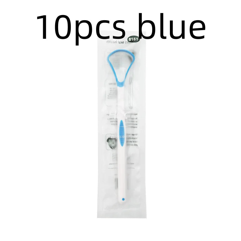 SWANS Silicone Tongue Scraper Brush – Fresh Breath Cleaner Tongue Scraper Brush SWANS 10pcs blue