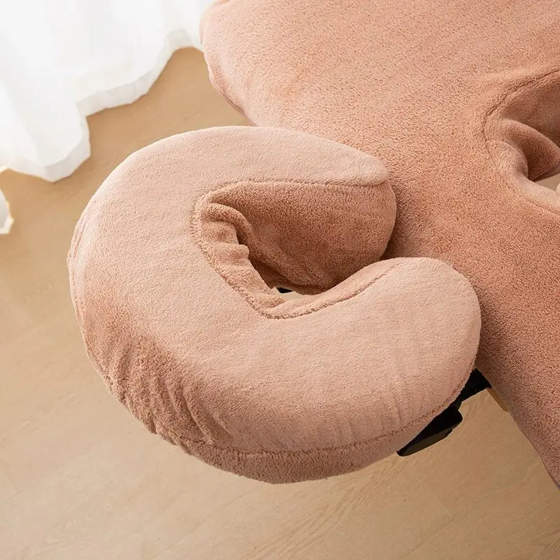 U-Shape Spa Pillow Cover – Washable Face Rest Cradle Pillowcase Spa Pillow Cover SWANS Khaki