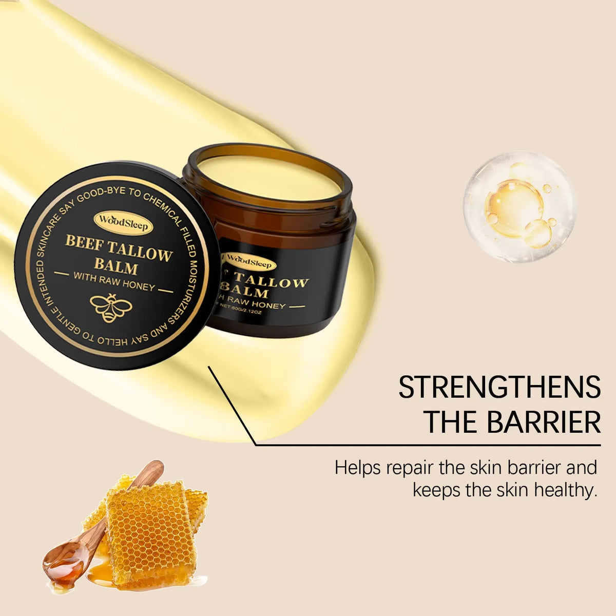 WOODSLEEP Beef Tallow Honey Balm – Nourishing Face & Body Cream Face & Body Cream SWANS