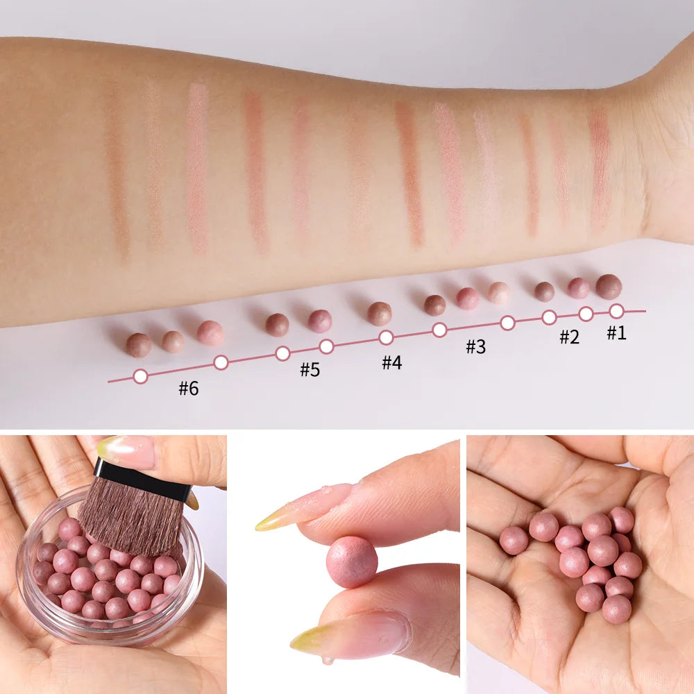 Lakerain Roller Blush – Shimmer Powder Beads, Long-Lasting Blush Powder SWANS