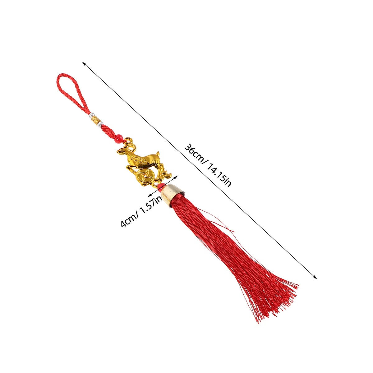 10-Pack Chinese Zodiac Goat Tassel Ornaments – Lunar New Year Holiday Hanging Ornaments SWANS