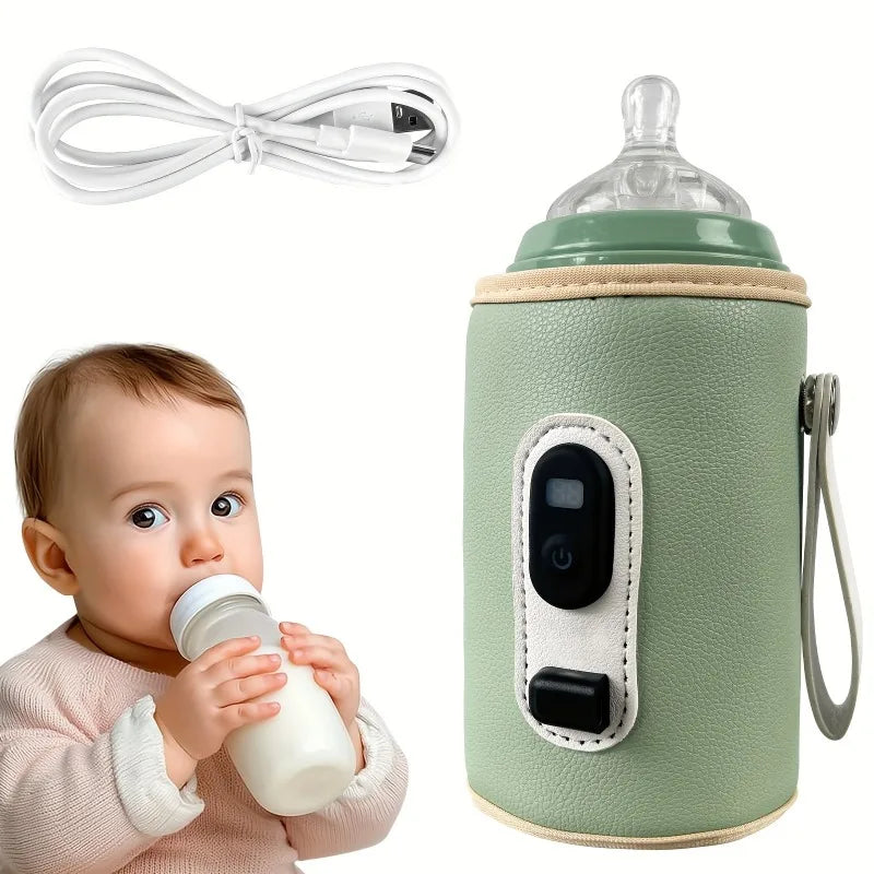 Portable USB Baby Bottle Warmer – 5-Temp Digital Display Baby Bottle Warmer SWANS