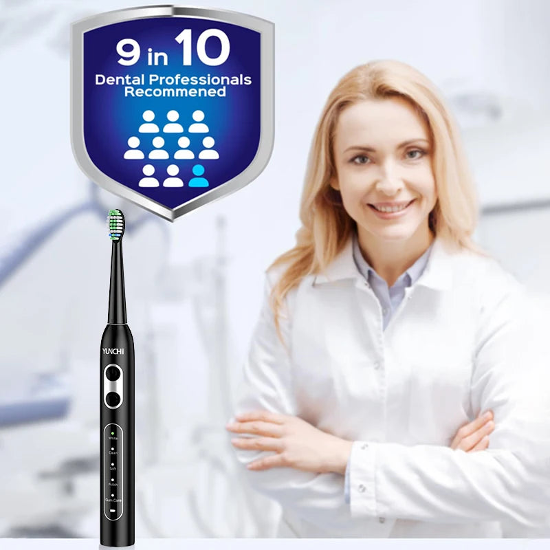 YUNCHI C2 Sonic Electric Toothbrush – 5 Modes, 8 Heads, IPX7 Sonic Electric Toothbrush SWANS