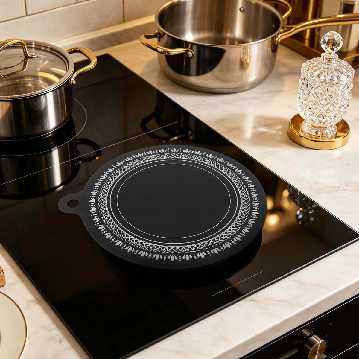 2-Pack Silicone Induction Cooktop Protector Mat | Non-Slip Heat Shield Cooktop Protector Mat SWANS