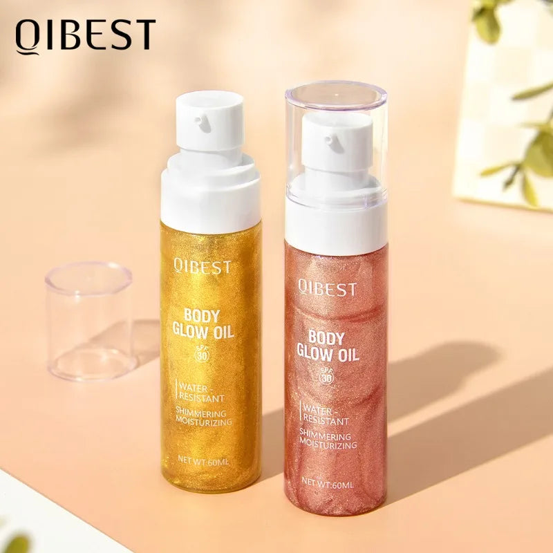 60ml Body Highlighter Oil – Gold Bronzer & Shimmer Liquid Body Highlighter Oil SWANS