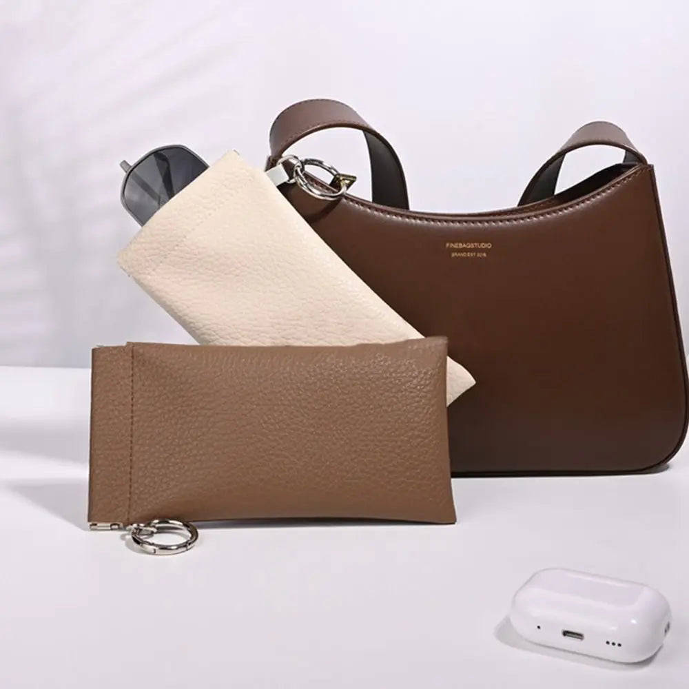 Soft PU Leather Sunglasses Case with Cleaning Cloth – Unisex Eyewear Case SWANS