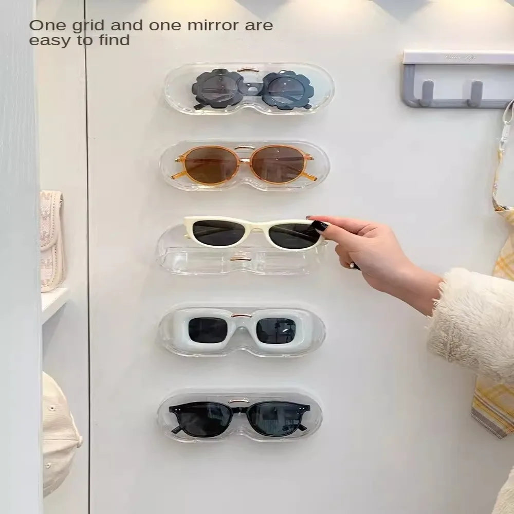 Wall Mounted Eyewear Holder – No-Drill Glasses Storage Rack Eyewear Storage Holder SWANS