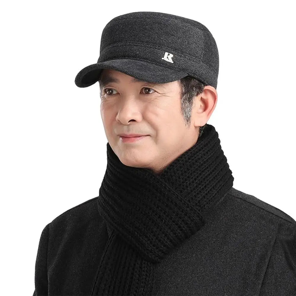 Winter Baseball Cap with Earmuffs – Warm Windproof Knit Hat Winter Earmuff Cap SWANS