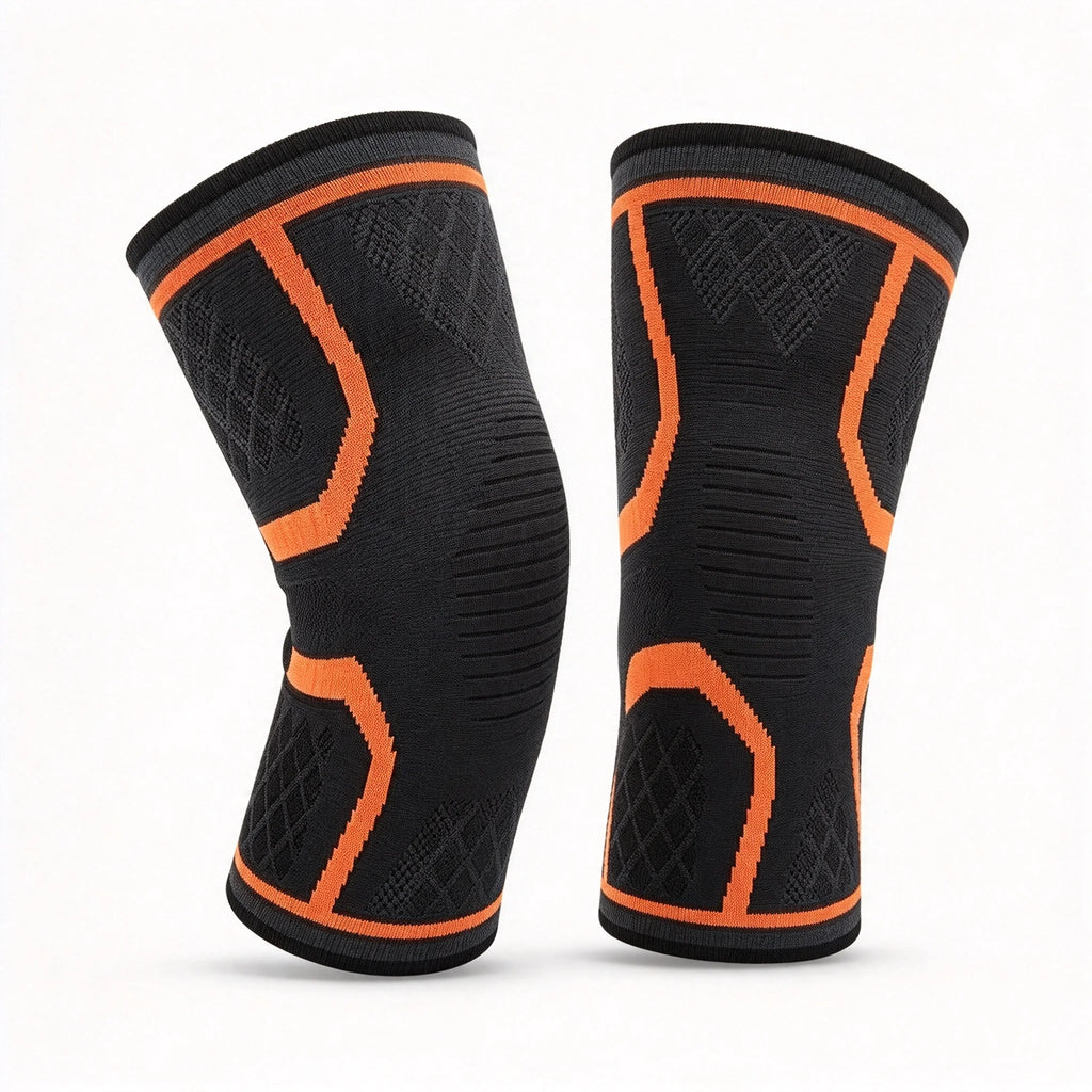 2-Pack Silicone Sport Knee Sleeves – Basketball, Cycling & Skating Sport Knee Sleeve SWANS Orange XL