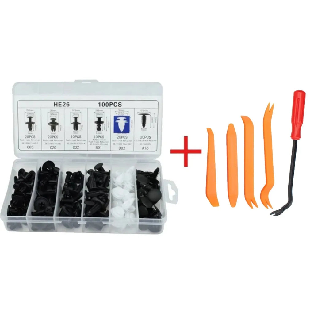 Car Interior Trim Removal Tool Kit – Dash & Stereo Panel Set Auto Trim Tool Kit SWANS 105pcs-orange