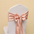 Satin Chair Sashes Butterfly Bow Ties – Wedding & Party Décor Chair Sash Decoration SWANS Rose gold