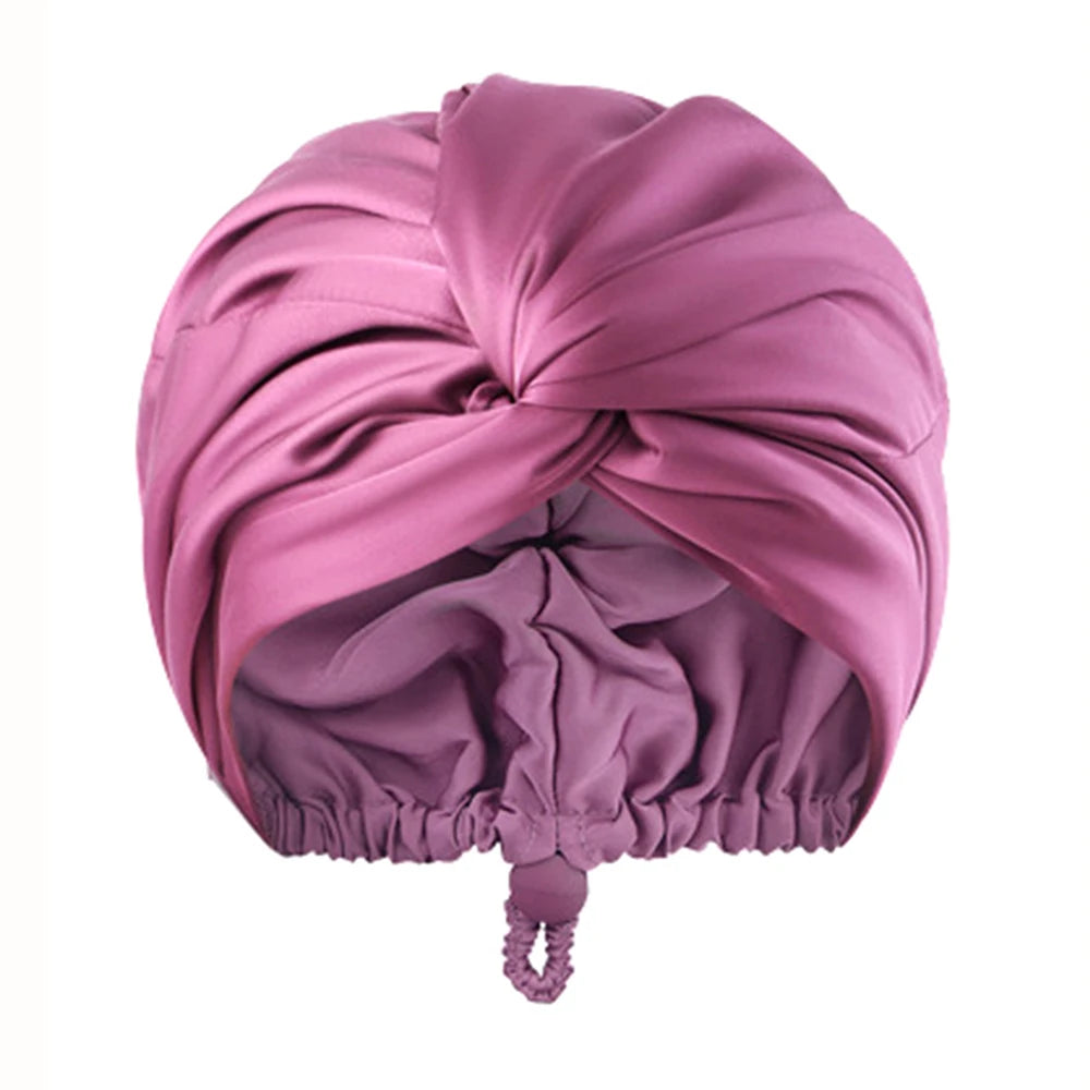 Adjustable Satin Sleep Hair Bonnet – Double Layer Night Cap Satin Sleep Bonnet SWANS F