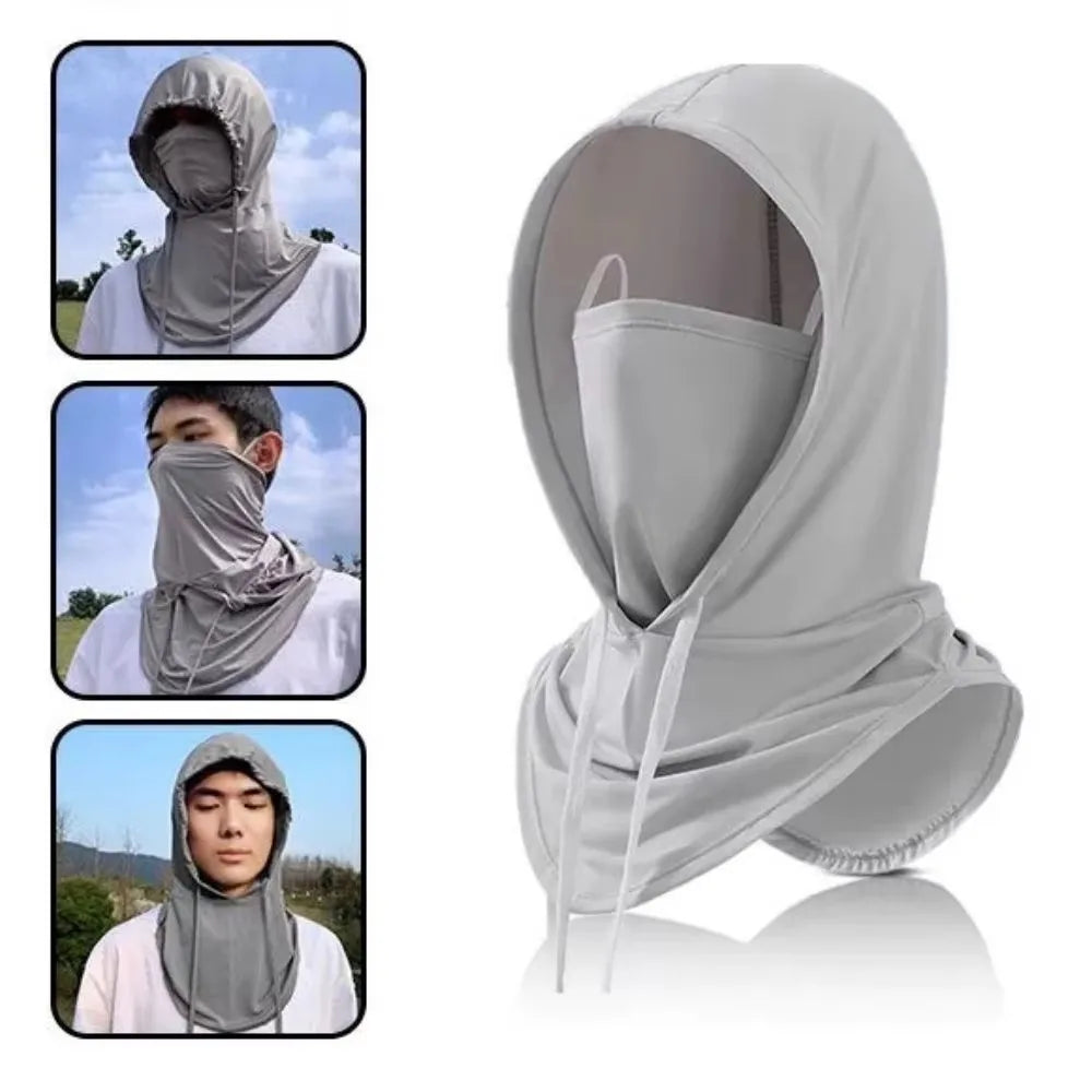 Ice Silk UV Sun Mask – Breathable Full Face Cover, Unisex Sun Face Mask SWANS