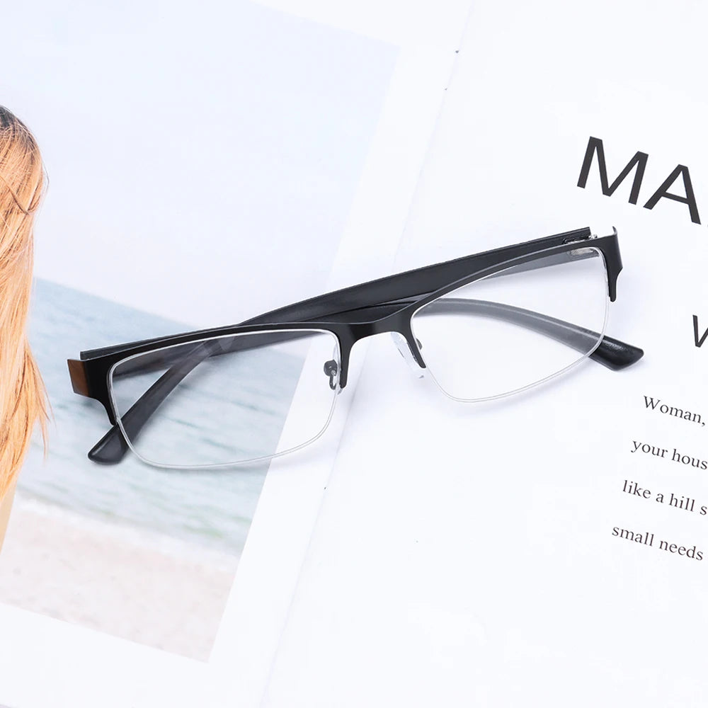 Anti Blue Light Reading Glasses Half Frame Metal +1.0–+4.0 Reading Glasses SWANS