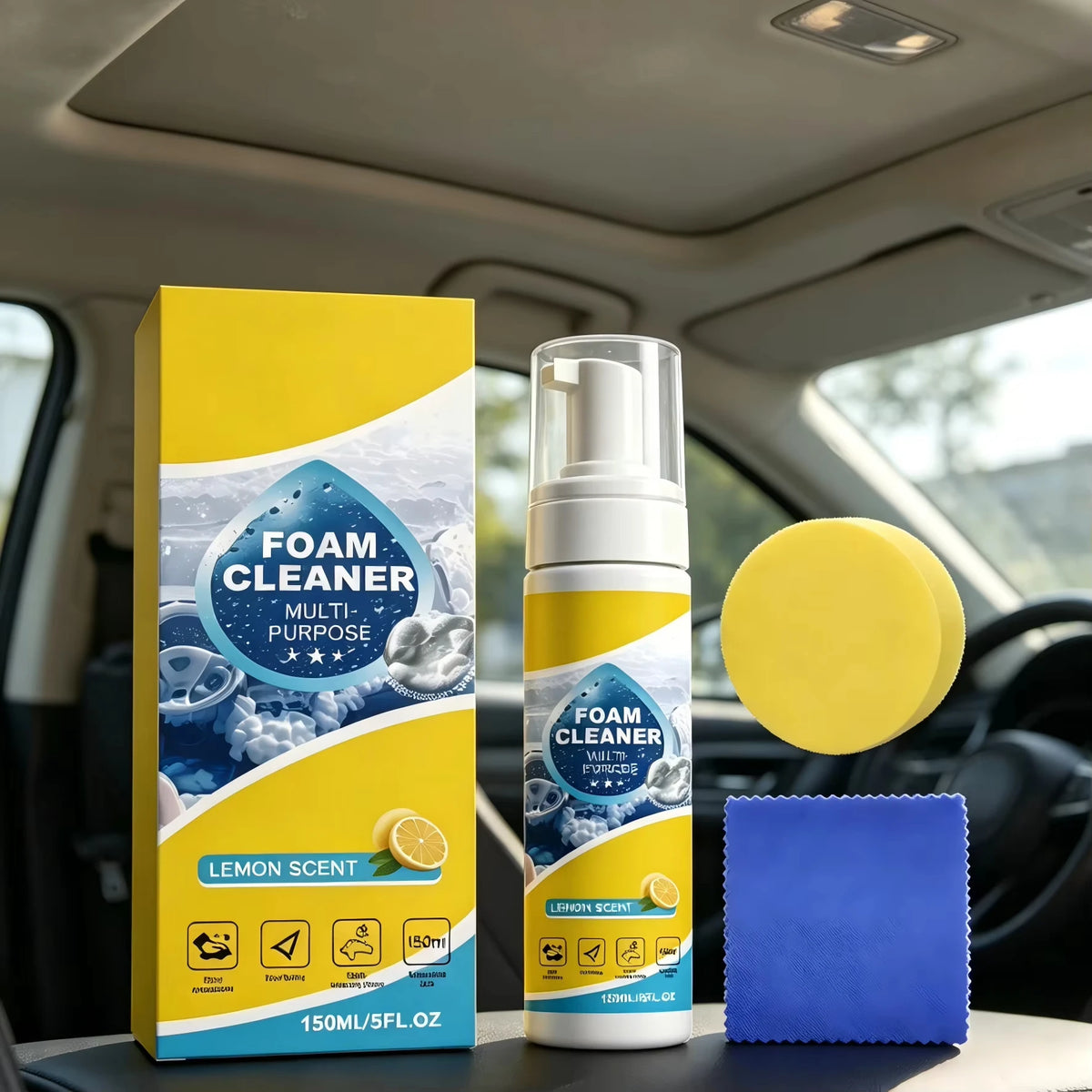 SWANS Foam Car Interior Cleaner 150ml – Leather & Upholstery Kit Car Interior Cleaner SWANS