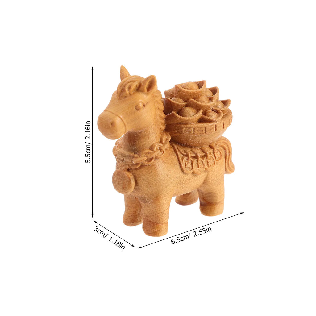Hand-Carved Miniature Wooden Horse Statue – Home & Desk Decor Wood Horse Figurine SWANS