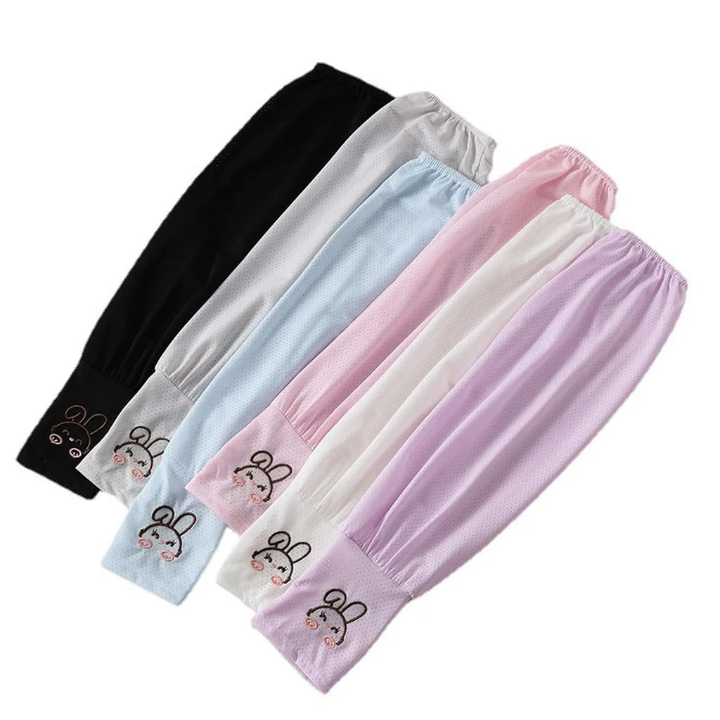 Ice Silk UV Arm Sleeves – Cute Bunny Cooling Sun Sleeves UV Arm Sleeves SWANS