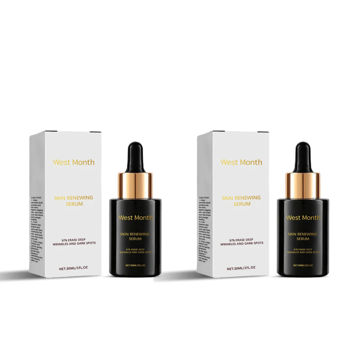 WEST MONTH Facial Rejuvenating Serum – Anti-Aging & Brightening Face Serum SWANS 60ml boxed