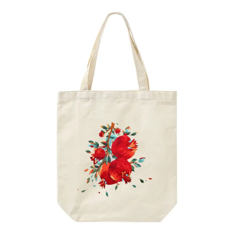 Flower Embroidery Kit with Canvas Tote Bag – Beginner DIY