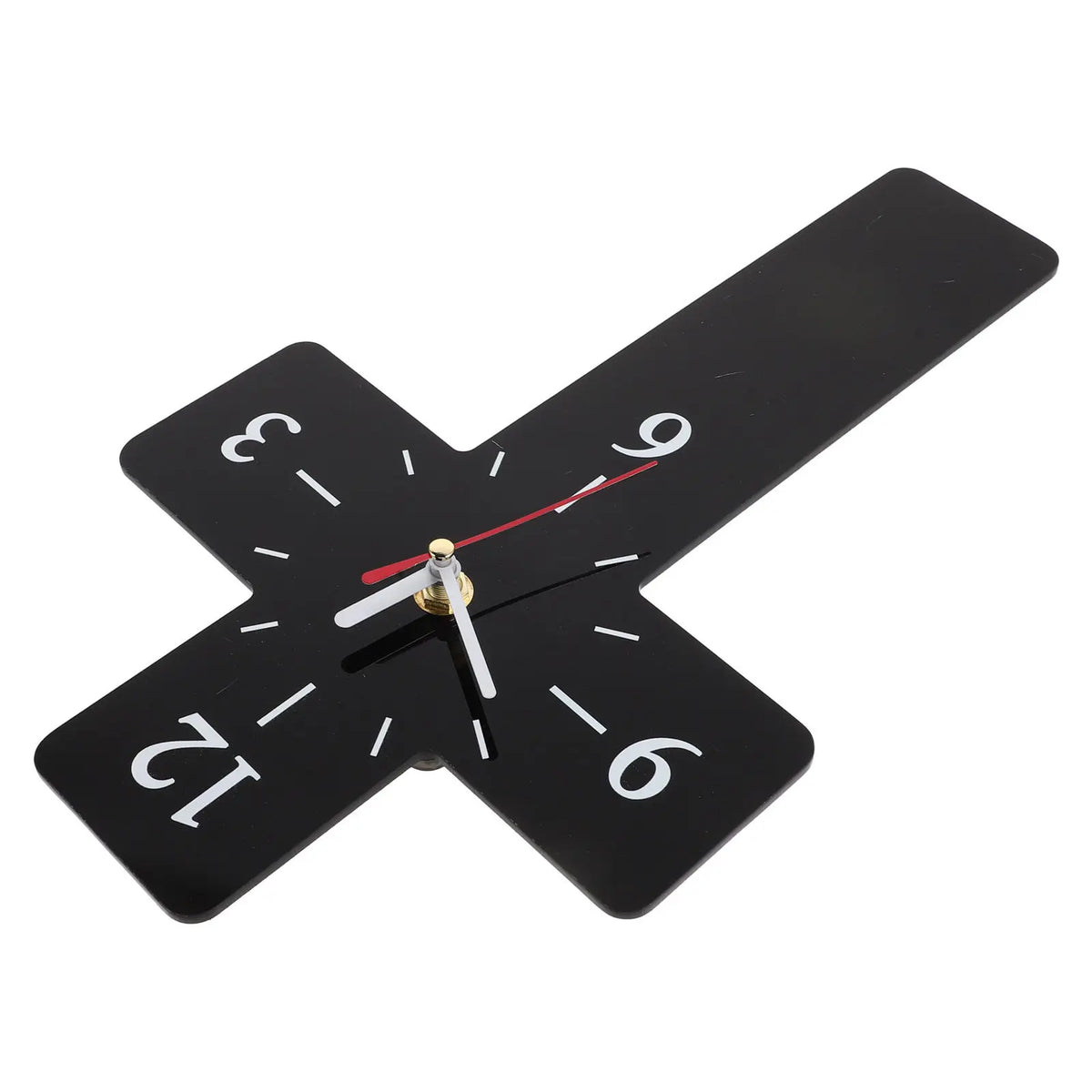 Black Cross Wall Clock Silent Non-Ticking Acrylic 11.7x7in Wall Clock SWANS