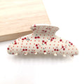 Large 11CM Floral Hair Claw Clip – Colorful Acetate Shark Clip Hair Claw Clip SWANS Red