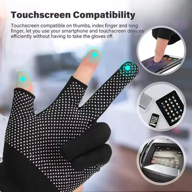 GAFASTWO Touchscreen Half Finger Nylon Gloves – Unisex Fingerless Sport Gloves SWANS