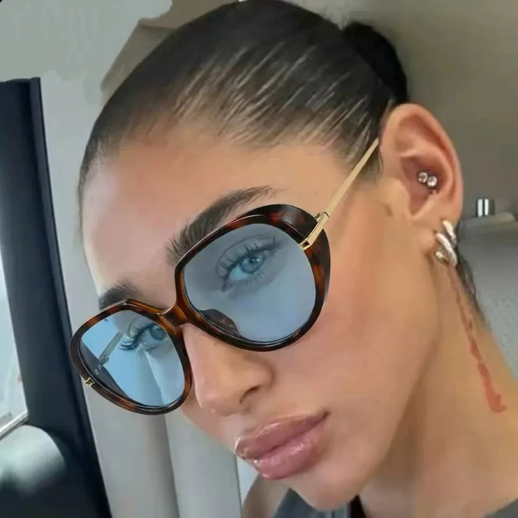 Y2K Oversized Pilot Sunglasses Unisex UV400 Vintage Shades Fashion Sunglasses SWANS