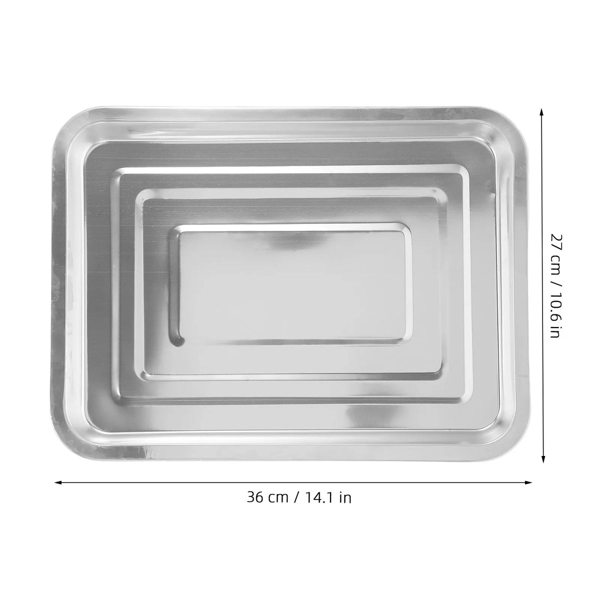 Stainless Steel Rectangular Serving Tray 14x10.6" – ROSENICE Serving Tray SWANS