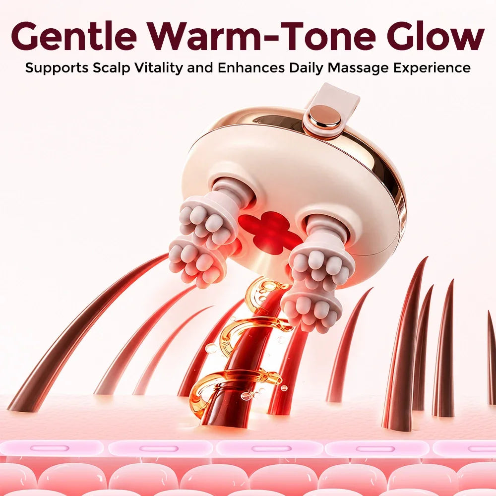 Hailicare Electric Scalp Massager 360° Kneading Warm Glow Electric Scalp Massager SWANS