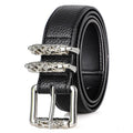 Hollowed Vine Buckle Belt – Unisex PU Fashion Jeans Belt Fashion Belt SWANS black 110cm