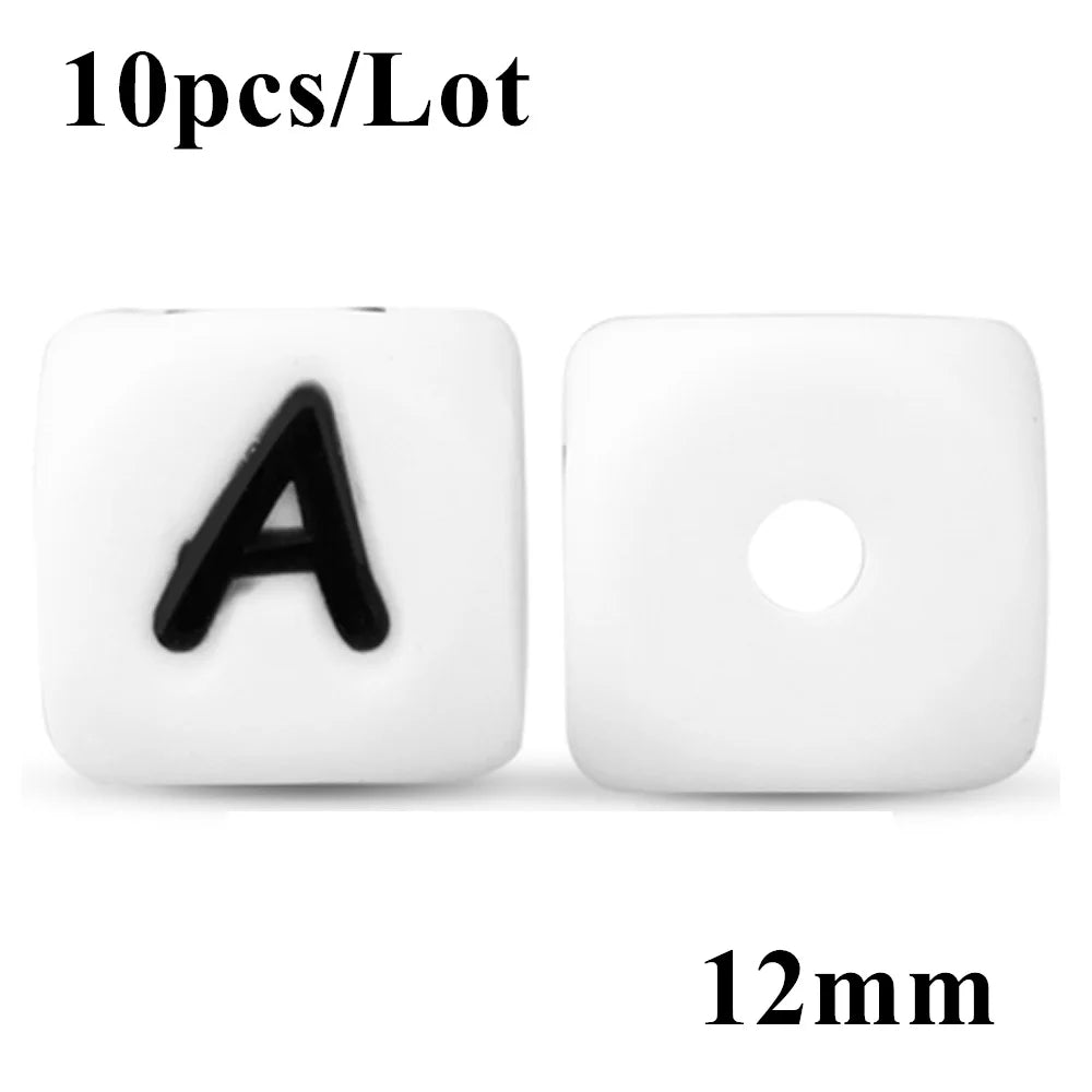 12mm Silicone Letter Beads – DIY Alphabet Jewelry Making Beads