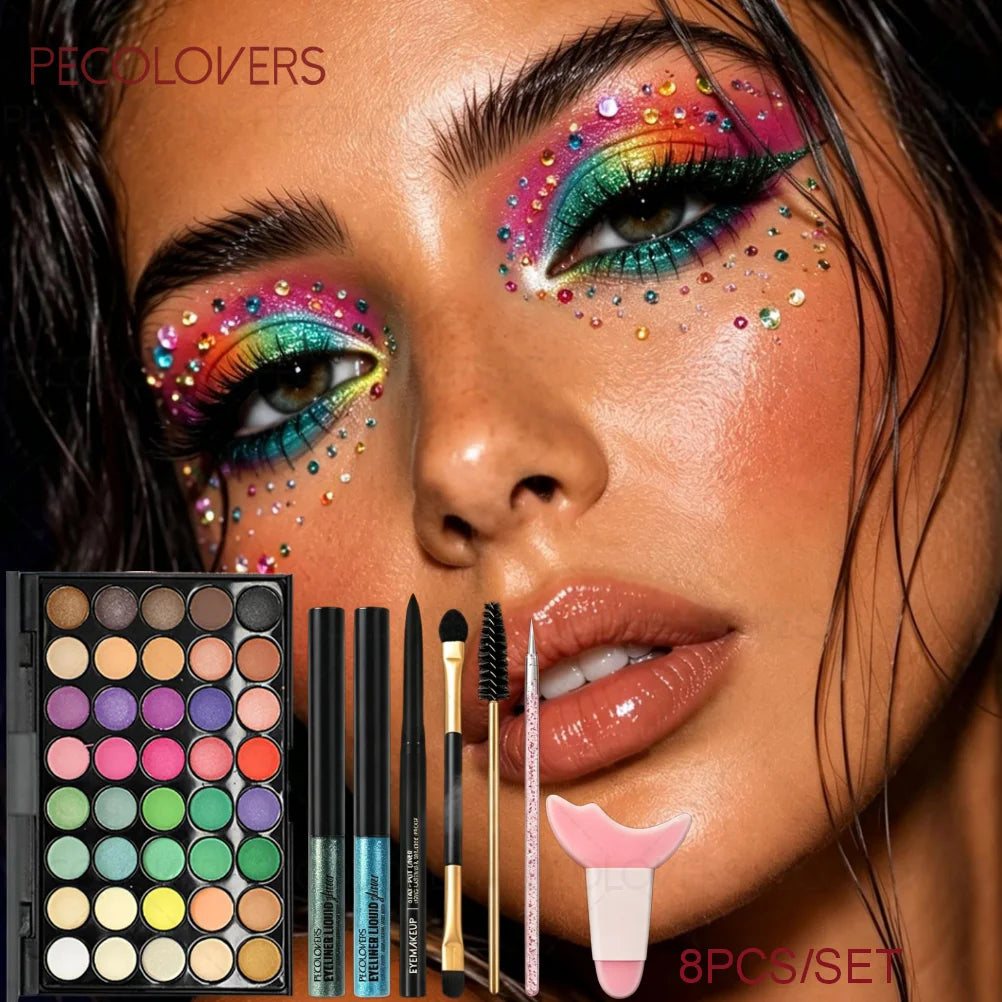 8-Piece Halloween Eye Makeup Set – Palette, Liner & Brushes Eye Makeup Set SWANS