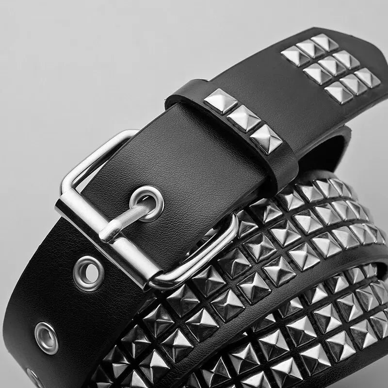 Y2K Punk Rivet Belt – Unisex Rock Style PU Fashion Belt Punk Rivet Belt SWANS