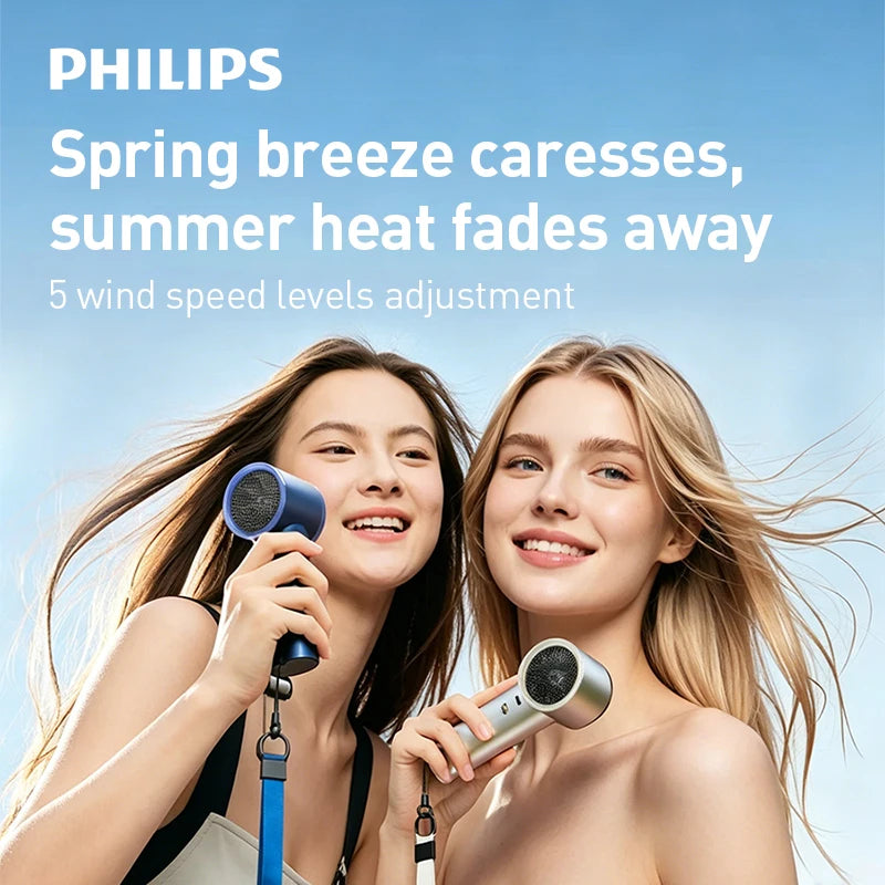 Philips Portable Handheld Fan 5000mAh Metal Shell USB-C 100-Speed Portable Handheld Fan SWANS
