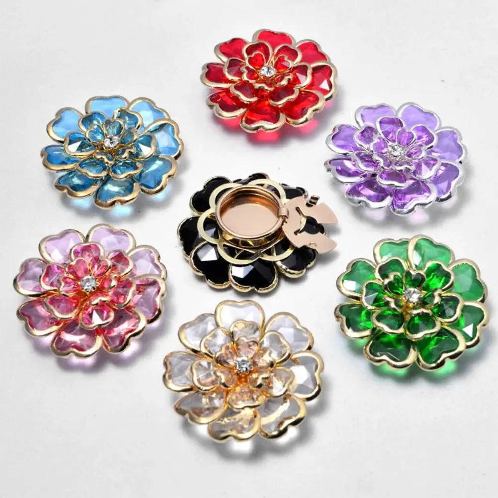 Rhinestone Floral Cufflink Brooch – Enamel Button Cover Brooch Cufflink SWANS