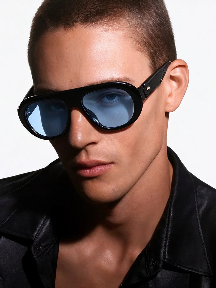 TOYEARN Y2K Pilot Sunglasses UV400 Big Frame Unisex Fashion Sunglasses SWANS