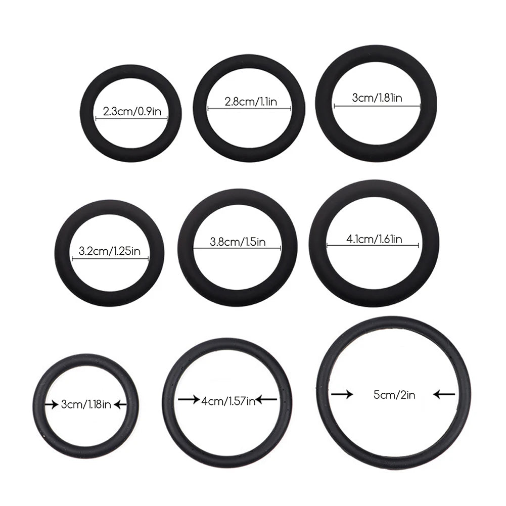Silicone Stamina Rings for Men – 3/4 Pc Comfort Fit Set Intimate Wellness Ring SWANS