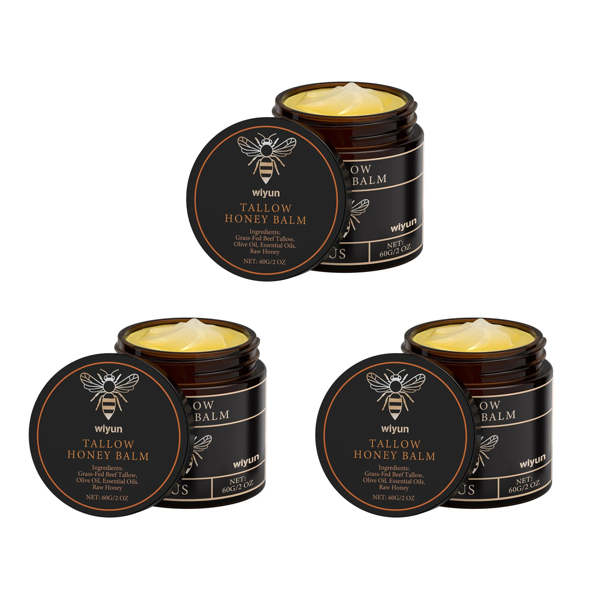 WIYUN Beef Tallow Honey Face Cream – Brightening Moisturizer Face Moisturizer Cream SWANS 180g boxed