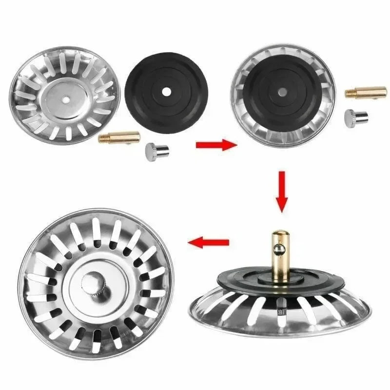 SWANS 2-Pack Kitchen Sink Strainer & Drain Stopper | Stainless Sink Strainer SWANS