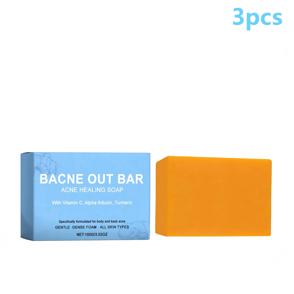 SWANS Turmeric Vitamin C Soap Bar – Oil Control & Brightening Exfoliating Soap Bar SWANS 3pcs