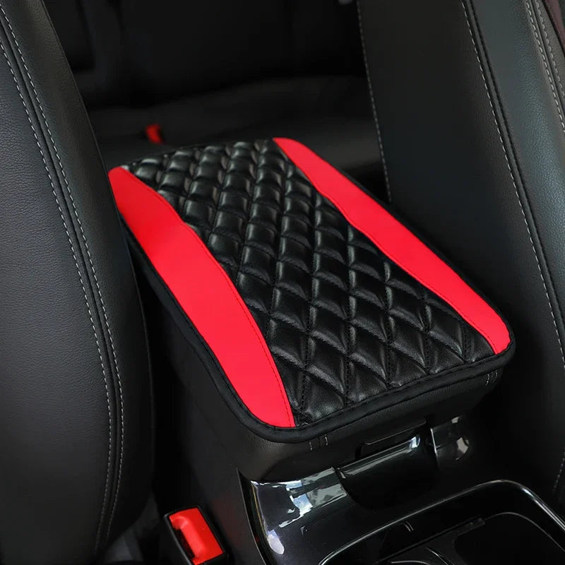 Universal PU Leather Car Armrest Cover – Ethnic Print Car Armrest Cover SWANS Embroidered A PU Four Seasons