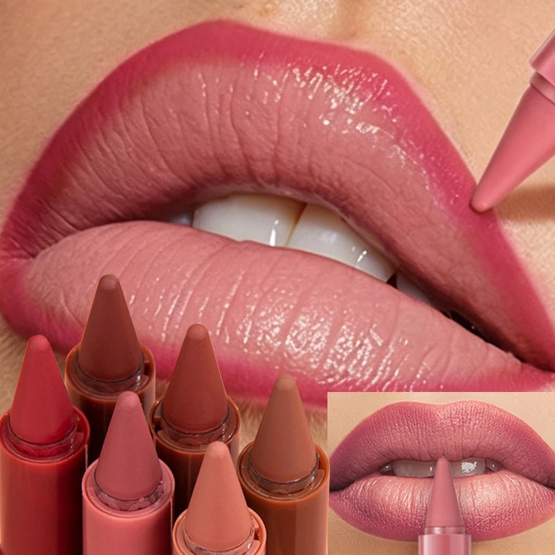 Tapered Matte Velvet Lip Liner Pencil – 6 Colors Long-Lasting Lip Liner Pencil SWANS