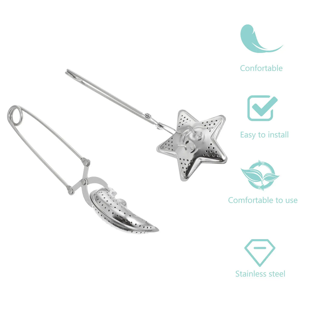 2-Pack Stainless Steel Tea Infuser – Star & Moon Loose Leaf Tea Infuser Set SWANS